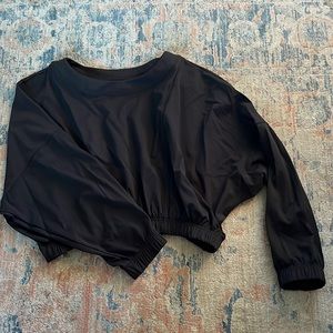 Cropped workout oversized long sleeve
